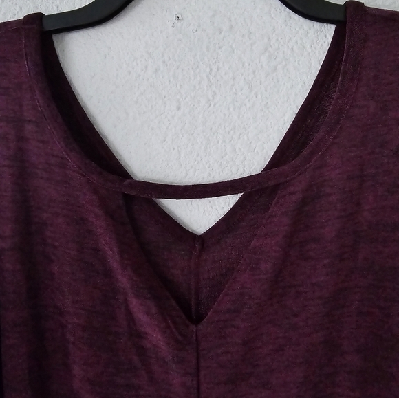 Lane Bryant Blouse Women 22/24 Purple Dolman Sleeve V-Neck Cut Out New - Picture 12 of 13